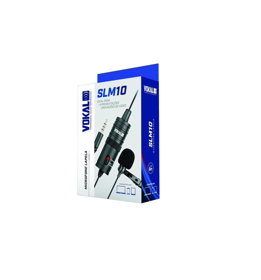 Microfone Vokal Slm10 Lapela P/smartphone, PC e Câmera