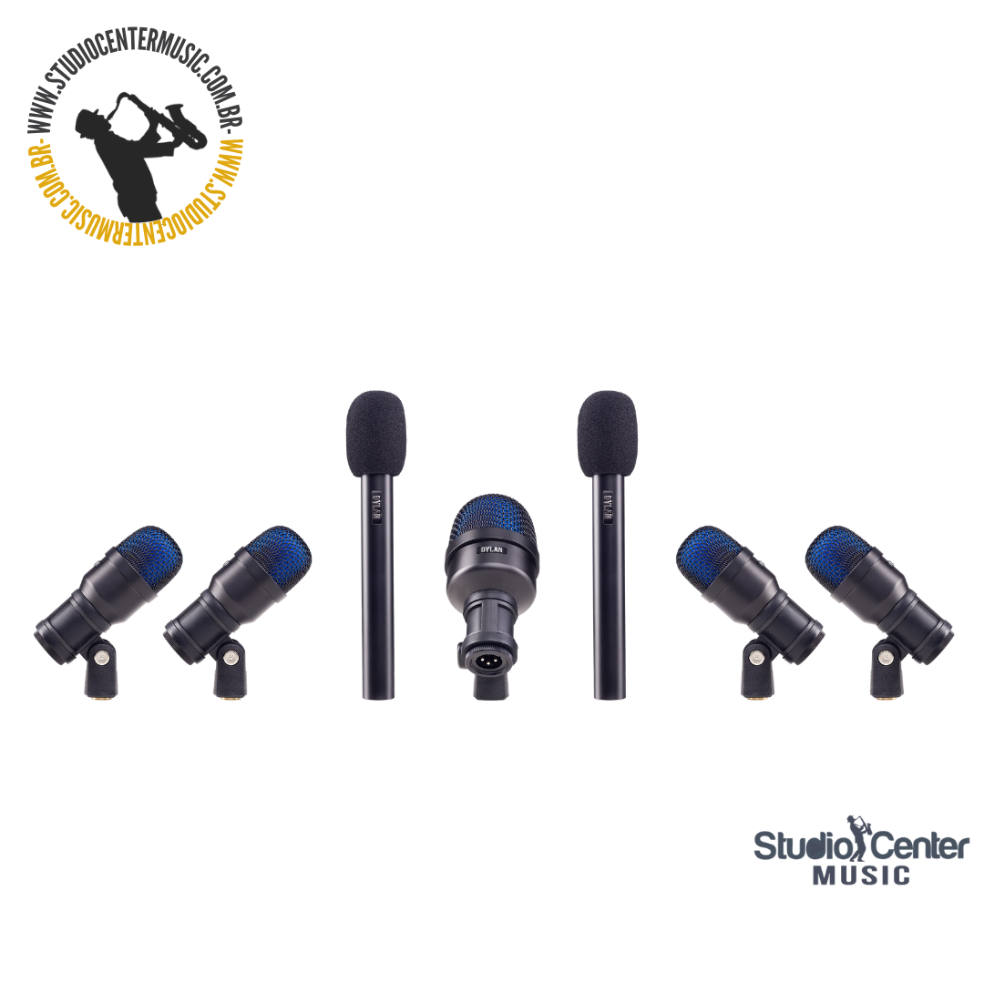 Kit De Microfones Dylan Ddx-7000 Para Bateria Preto Com Case